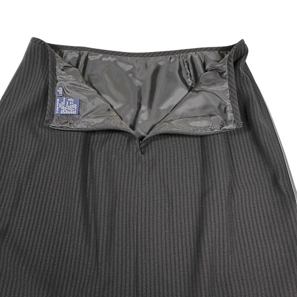 Vintage 90s Women's 14 Black Evan Picone Pencil Skirt Back Slit Career Preppy‎ - Picture 6 of 9
